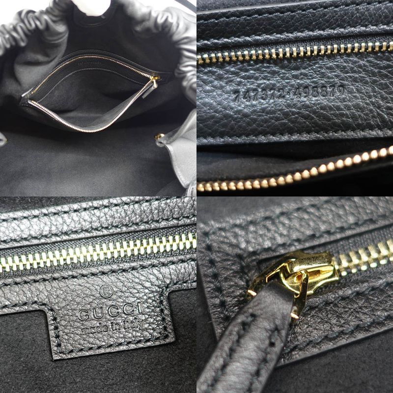 Gucci Blondie 2WAY Bag Hand Shoulder - 747372 Leather RFID Black Gold