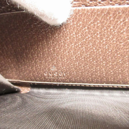 Gucci Diana 658634 Bamboo GG Supreme Leather Beige Brown Round Zipper Long