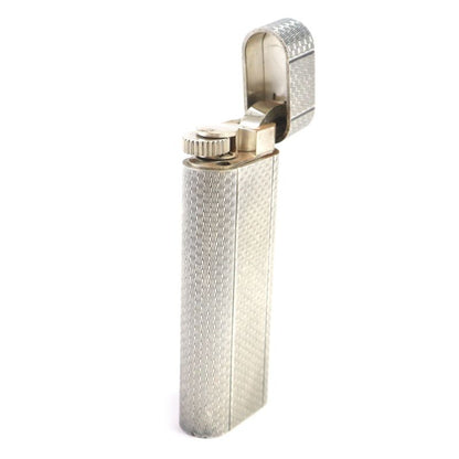  Cartier Oval All-over Roller Gas Lighter Silver Swiss Made Men's