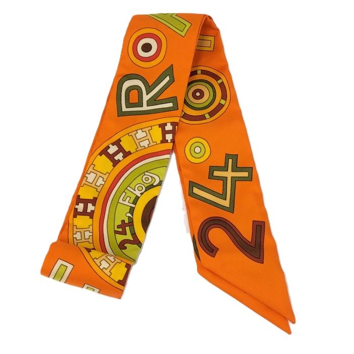 Hermes Twilly Scarf 100% Silk Orange