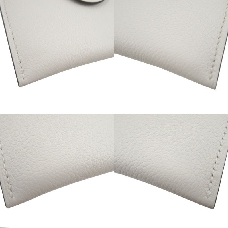 Hermes Iliad W Engraved (2024) Evercolor New White Card Case 1576 Hermes