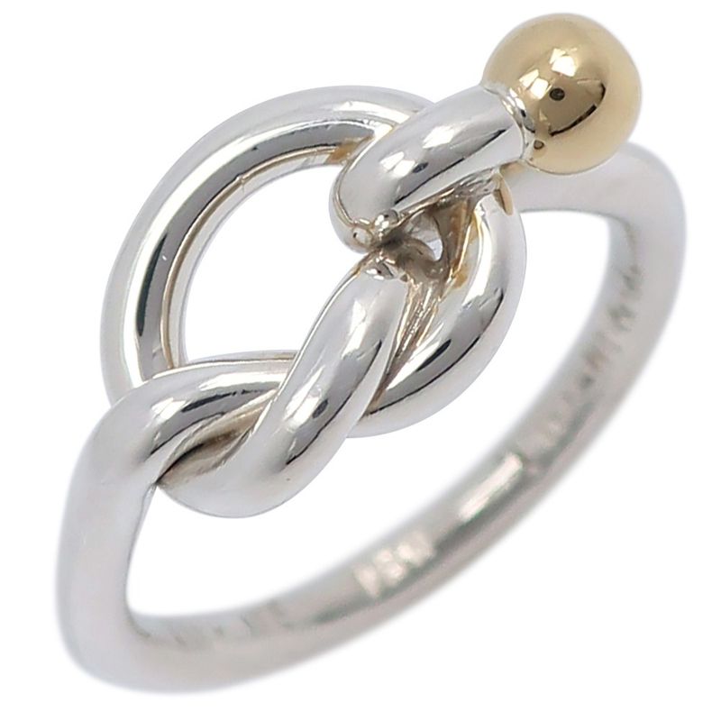 Tiffany & Co Love Knot 925 Silver And 18K Yellow Gold Size 8 Ladies' 2.9g Ring