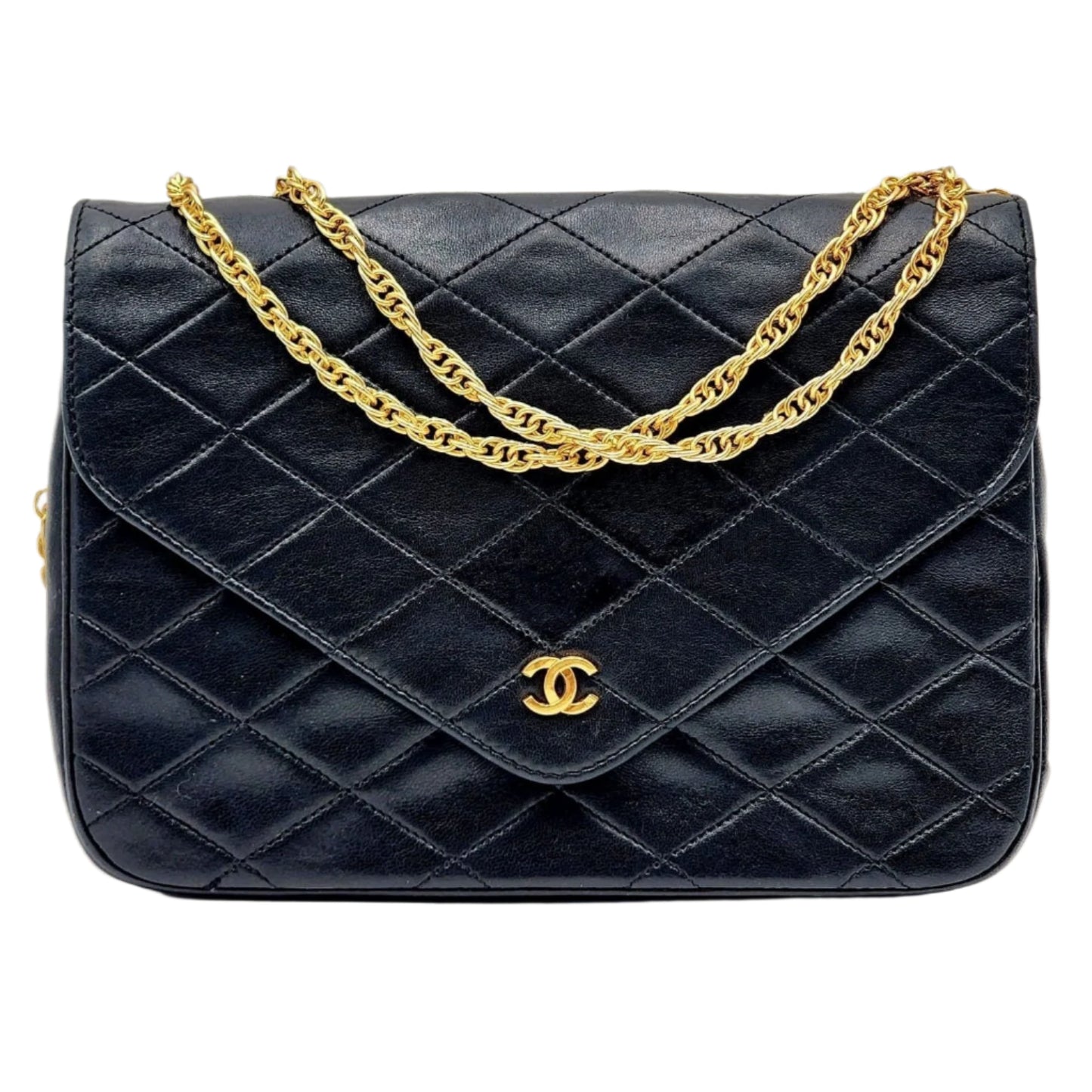 CHANEL 24K Timeless Classic Envelope Small Single Flap Bag Chain Purse