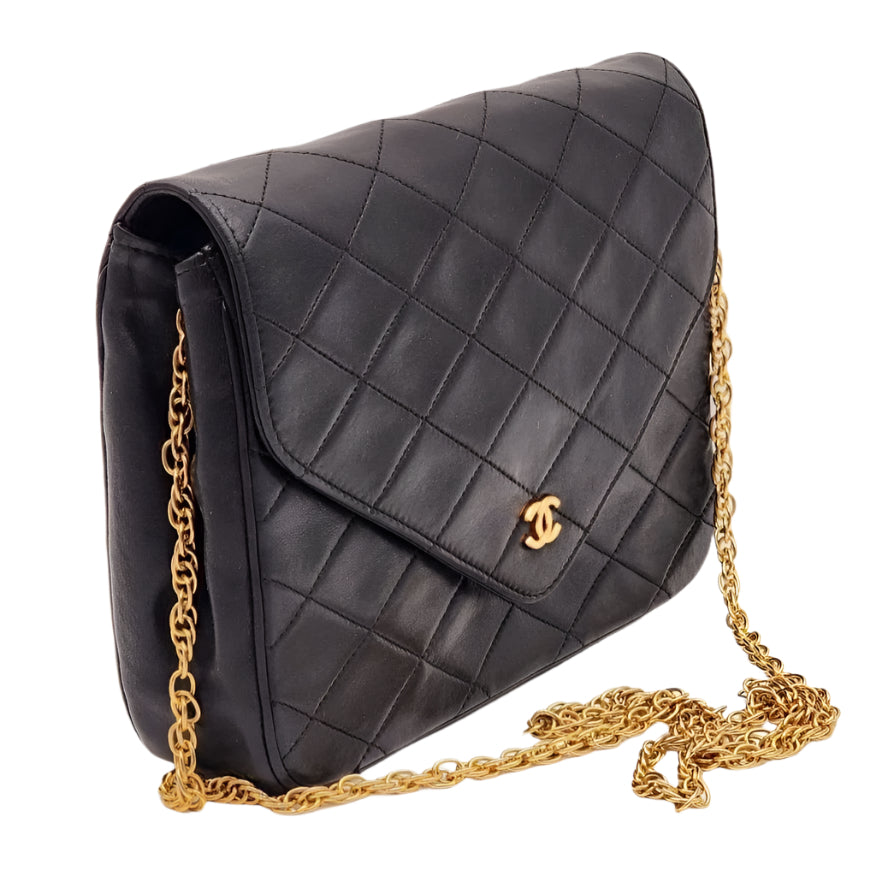 CHANEL 24K Timeless Classic Envelope Small Single Flap Bag Chain Purse