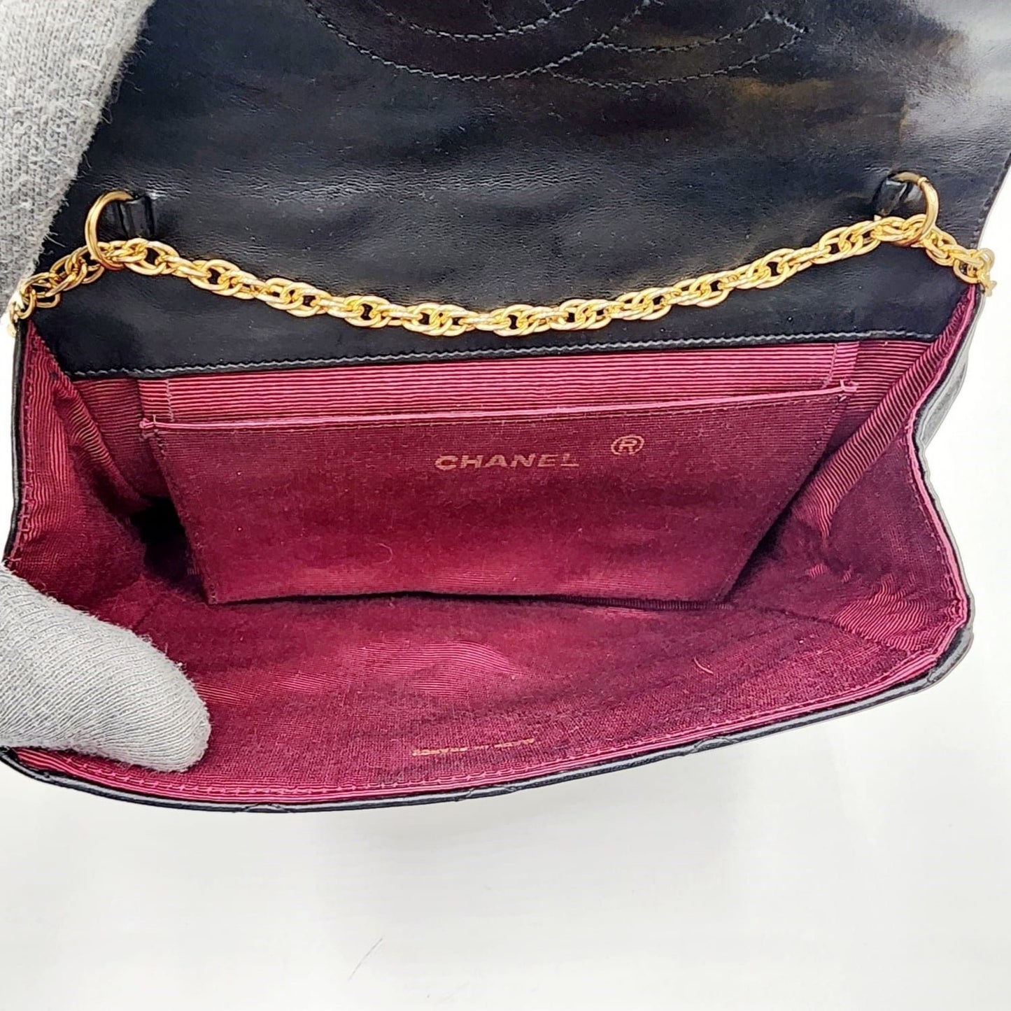 CHANEL 24K Timeless Classic Envelope Small Single Flap Bag Chain Purse