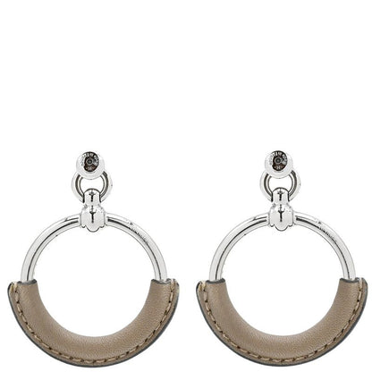 Hermes Earrings Loop Grand Vorsluyft Metal Glaze Etoupe [box