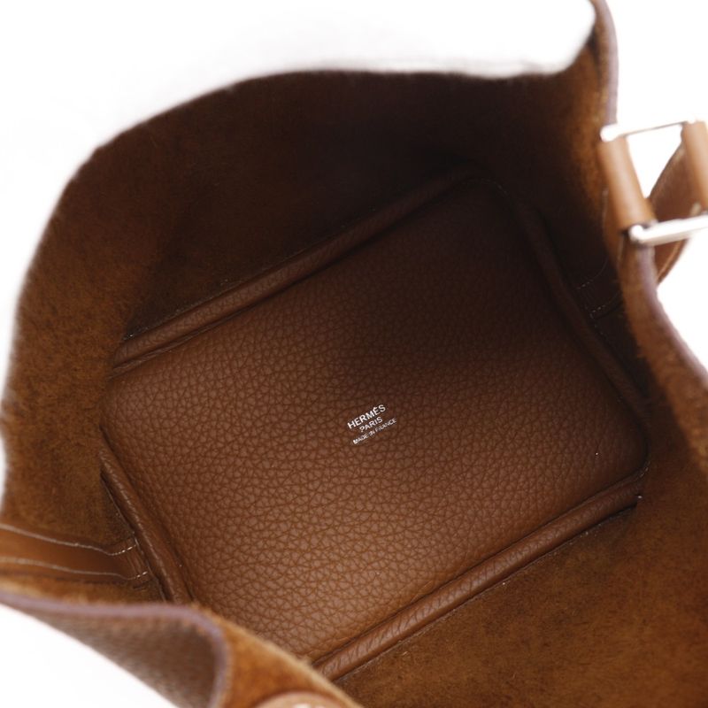 Hermes Picotin Lock 18 PM Taurillon Clemence Gold Brown/silver Hardware Z