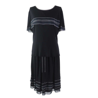 CHANEL 02P P19048 P19038 Top And Skirt Setup With Coco Mark Button Logo Plate