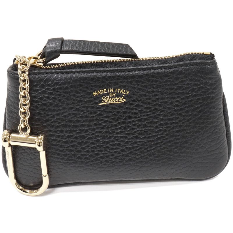 Gucci Coin Case Key Case With Key Ring Calf Black 368879