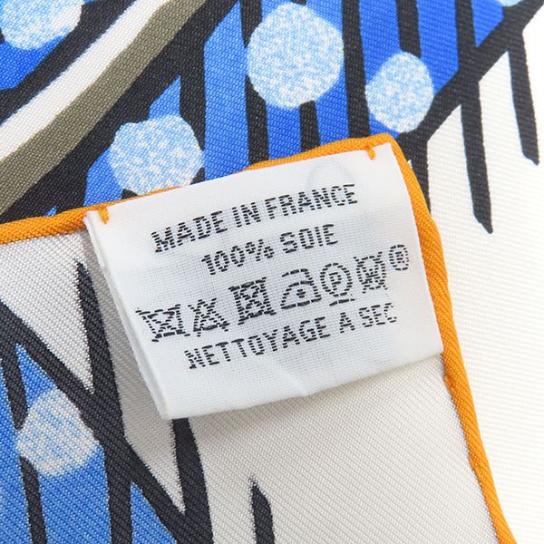 Hermes Scarf Carre 90 Carre Silk Orange Blue and Multicolor [baobab Cat Baobab