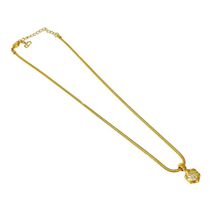 Christian Dior GP Stone Snake Chain Necklace Women's Gold 319072 Necklace