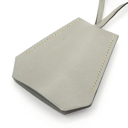 Hermes Necklace Clochette Leather Light Gray
