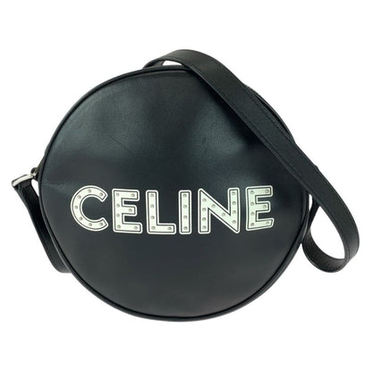 Celine Dancing Kid Logo Studded Black White Silver Hardware Leather 195883ddj38s