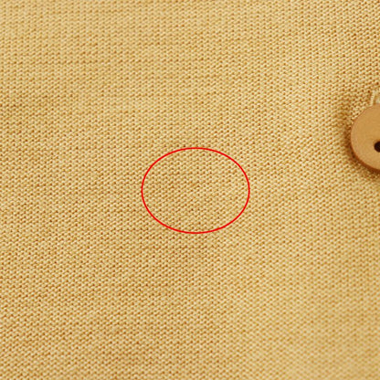 Hermes 100% Wool Lamb Leather Trim Short Sleeve Knit Cardigan Top Yellowish 36