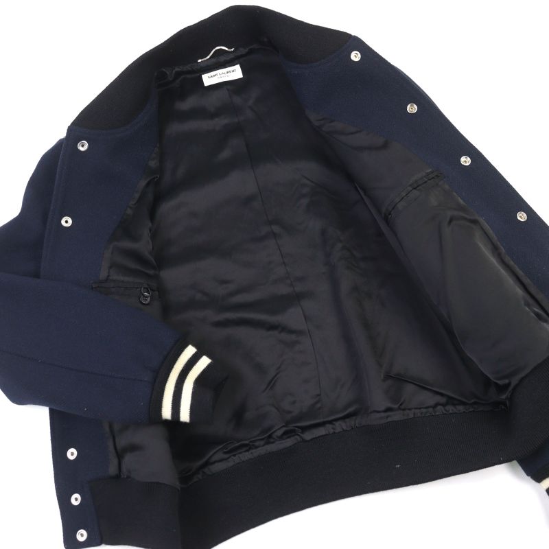 Saint Laurent Paris 14AW 354728 Wool Eddy Period Leather Switching Stajan Teddy