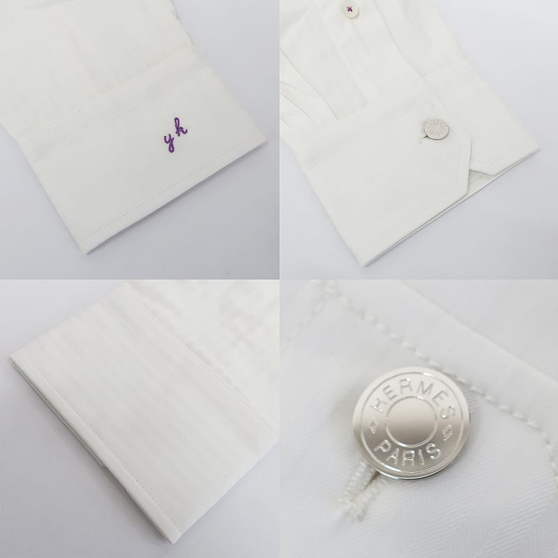 Hermes Serie Dress Shirt Button Down Chemise SUR Mesure Button Shirt