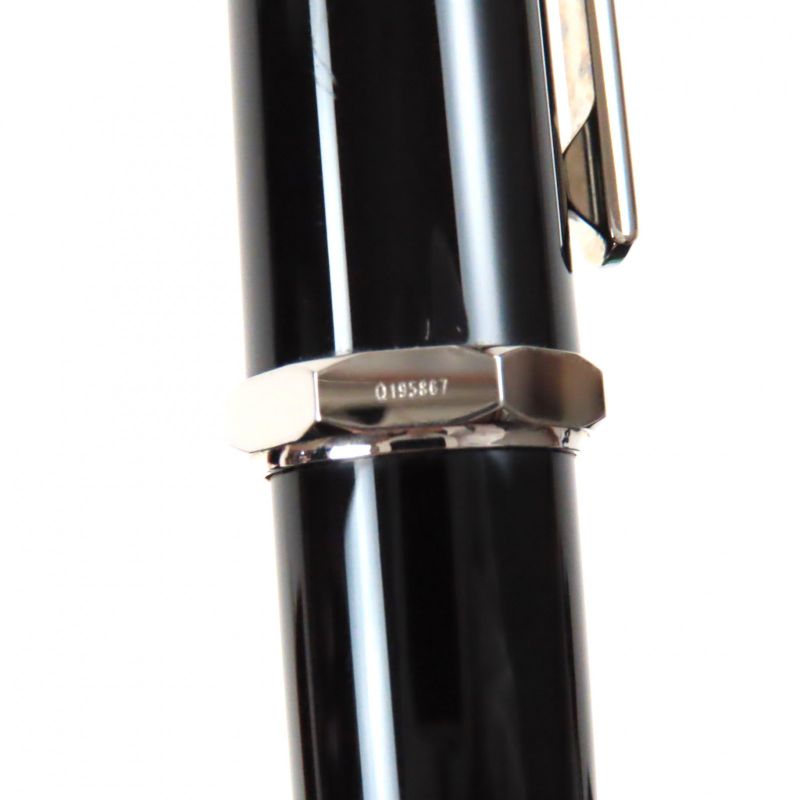 Cartier Santos Dumont Black Composite Logoed Twist Ballpoint Pen Black Silver