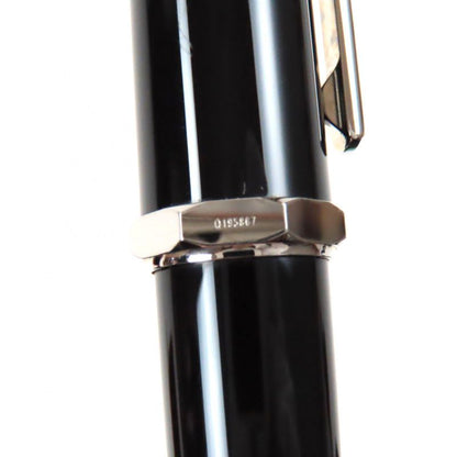 Cartier Santos Dumont Black Composite Logoed Twist Ballpoint Pen Black Silver