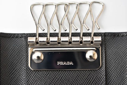 Prada Outlet Key Case Prada Key Holder 2m0025 Saffiano Corner Shape Push