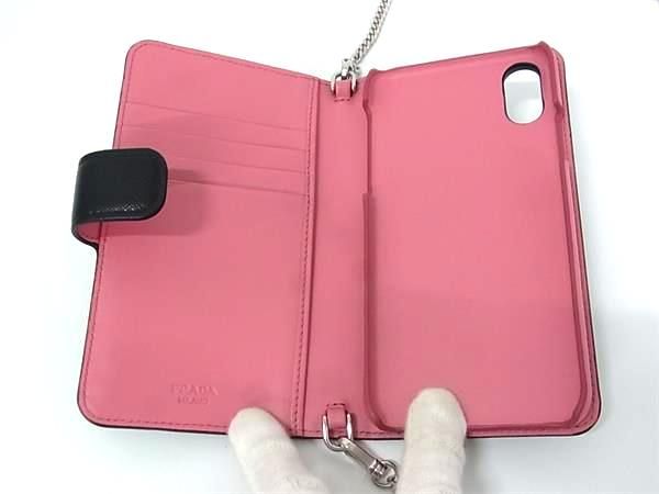 Prada Maria Saffiano Leather Iphone X/XS Phone Case In Black Bj6599