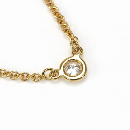 Tiffany & Co Tiffany Necklace K18 Visor Yard Single Diamond Pendant