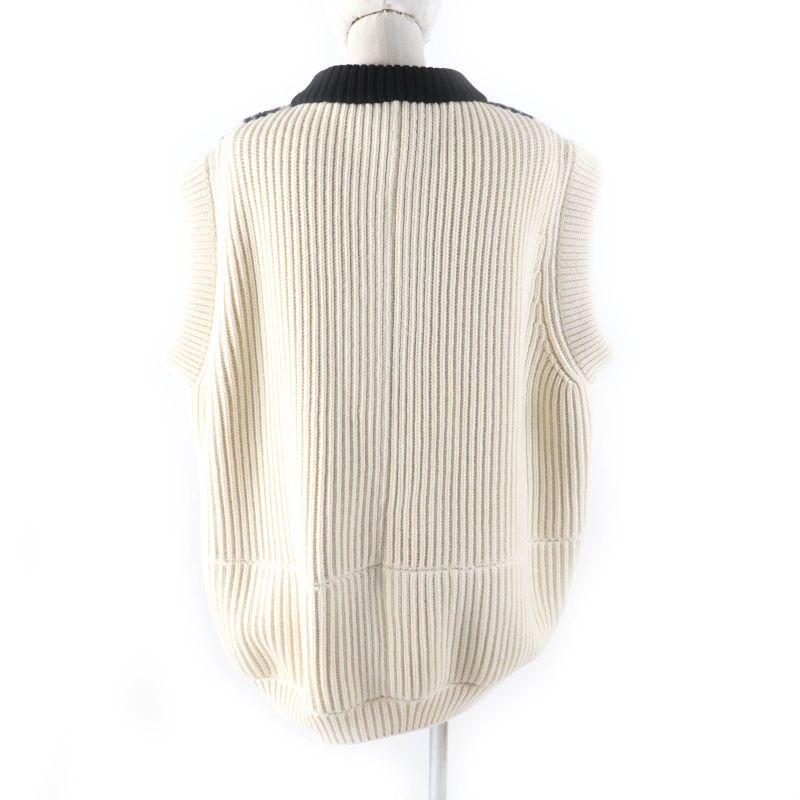 Louis Vuitton 21AW Cashmere Blend Fornasetti Bow Jacquard Sleeveless Knit Vest