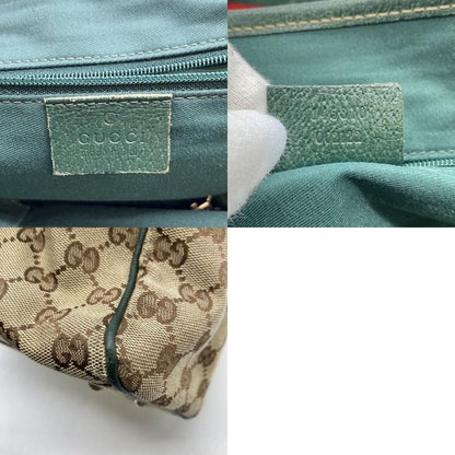 Gucci 145810 Tote Bag Sherry Line GG Canvas Leather Beige Ladies Men Vintage