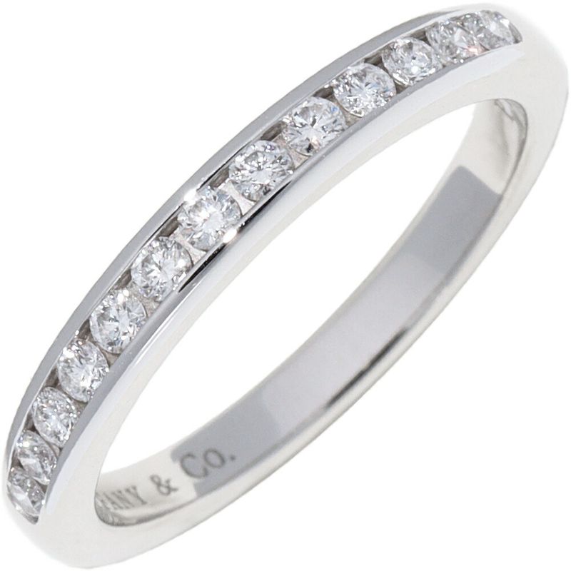 Tiffany & Co Ring Pt950 With 13p Diamonds Half Circle Channel Setting Band Ring