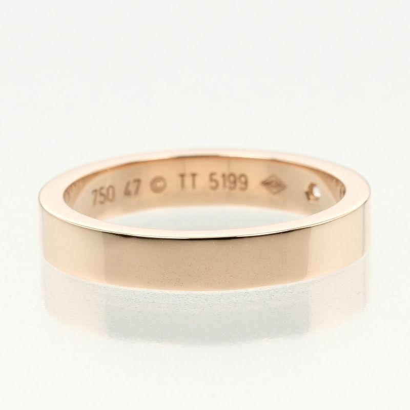 Cartier C Deux Engraved 18K Pink Gold And Diamonds Size 7 Ladies' 3.39g Ring