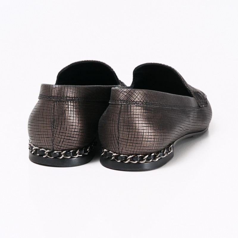 Chanel Loafers Size 36.5c CC Logo Coco Mark Shoes Chain Decoration Made In