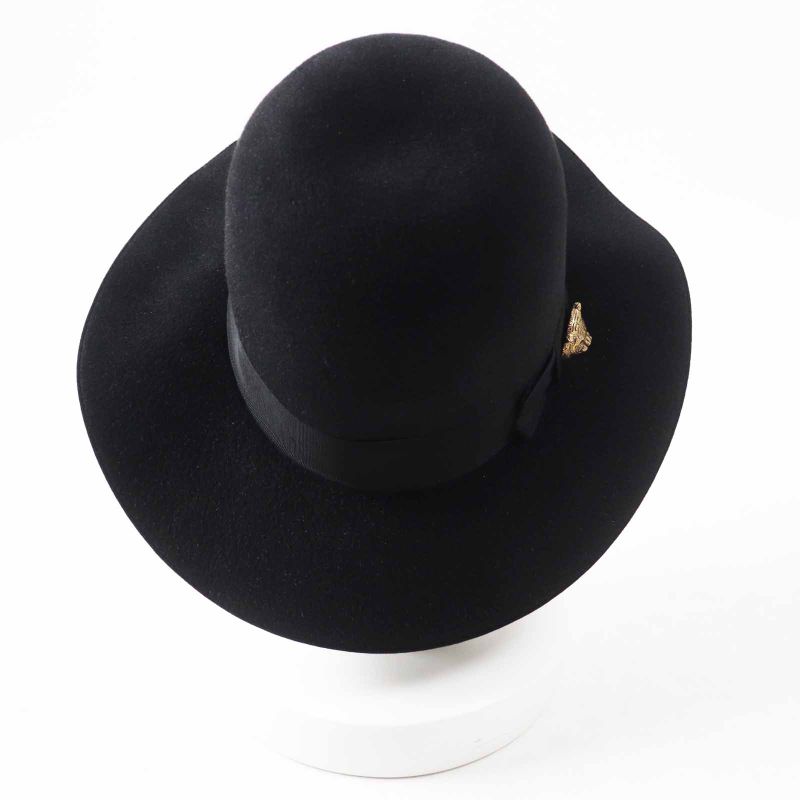 Gucci 444015 Taiga Rabbit Felt Hat Black S Women's