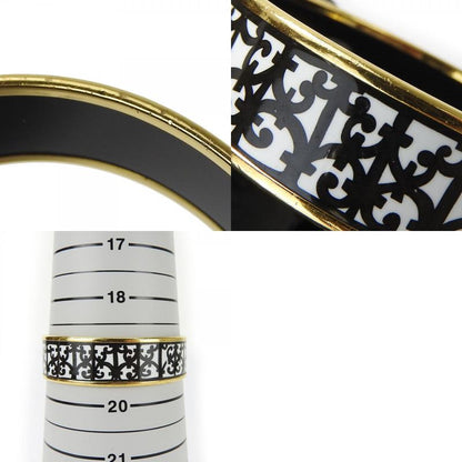 Hermes Bracelet Emile GM Gadarkivir Enamel Metal White Black Gold Hardware