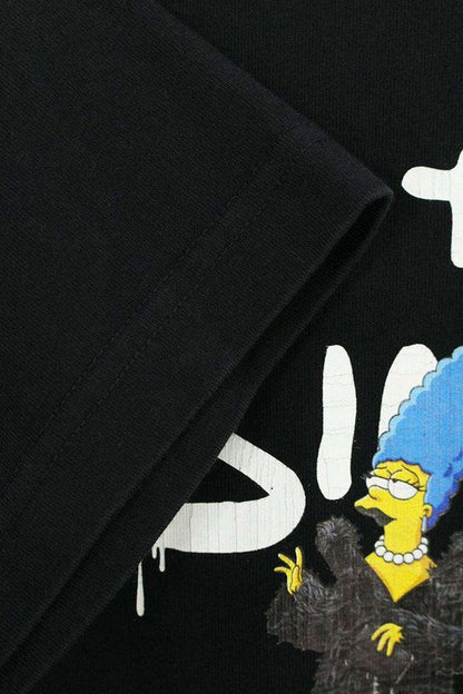 Balenciaga 22SS 670943 Tlvg7 Vintage Finish Character Print T-shirt Men's S