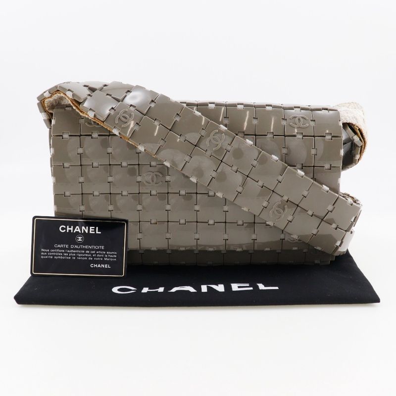 Chanel Puzzle Shoulder Plastic X Canvas Women's Shoulder Bag