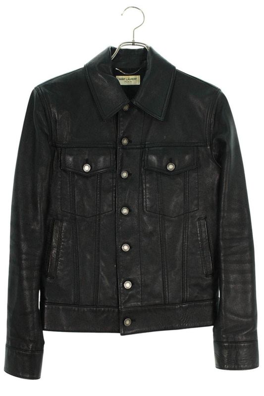 Saint Laurent Paris 529949 Yc2oc Tracker Leather Jacket Men's 42
