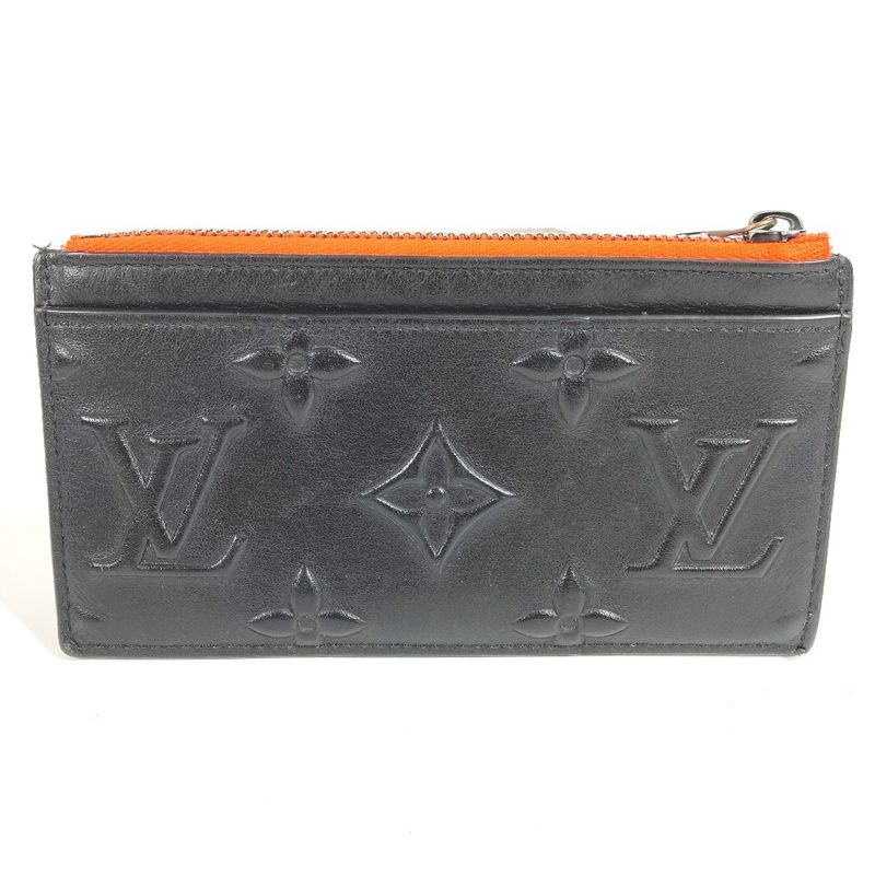 Louis Vuitton Coin Case Coin Card Holder M80827 Leather Black