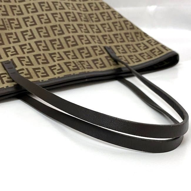 Fendi Tote Bag Ec21844 Beige Brown Zucchino