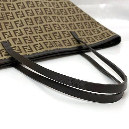 Fendi Tote Bag Ec21844 Beige Brown Zucchino