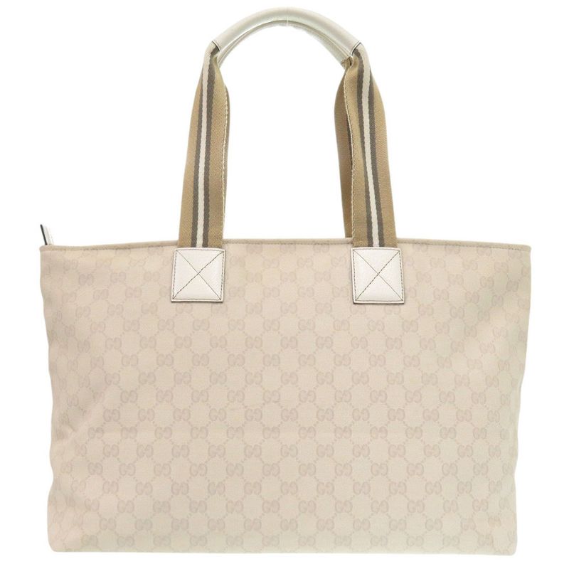 Gucci Sherry Line 155524 GG Canvas White Tote Bag White 1556 Gucci