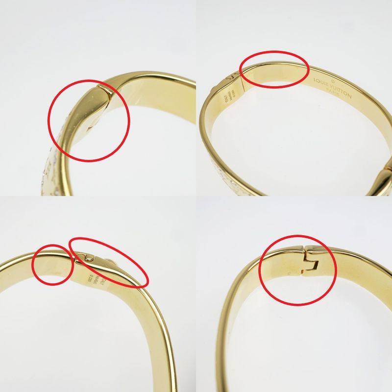 Louis Vuitton Rigid Bracelet Nanogram Strass M64860 Gold S Bangle