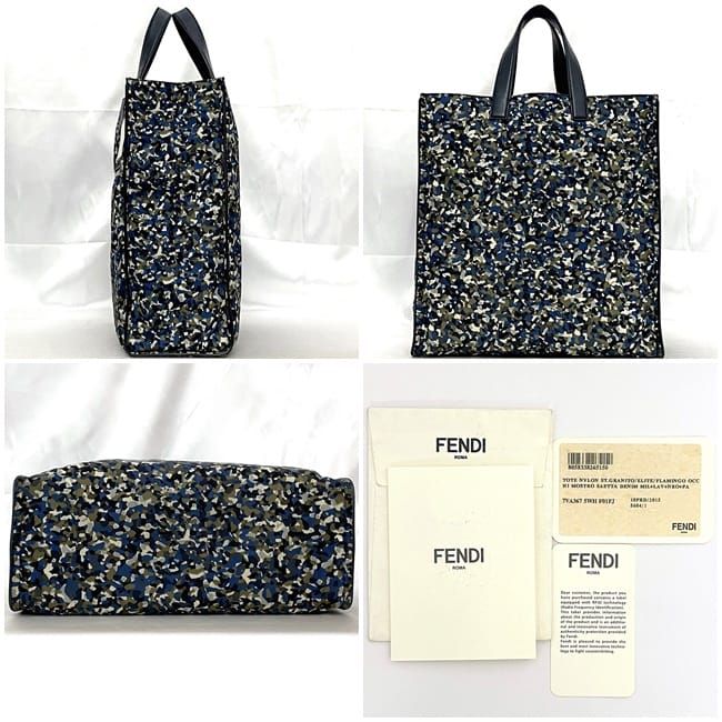 Fendi Tote Bag Navy 5WH 168 3355 Monster