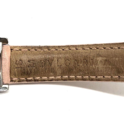 Bvlgari Solo Tempo St29s Quartz Date Pink Dial Leather Ladies Watch Stuck Junk