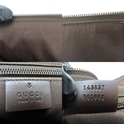 Gucci Shoulder Bag 145857 GG Canvas Leather Beige Dark Brown Ladies Women Gucci