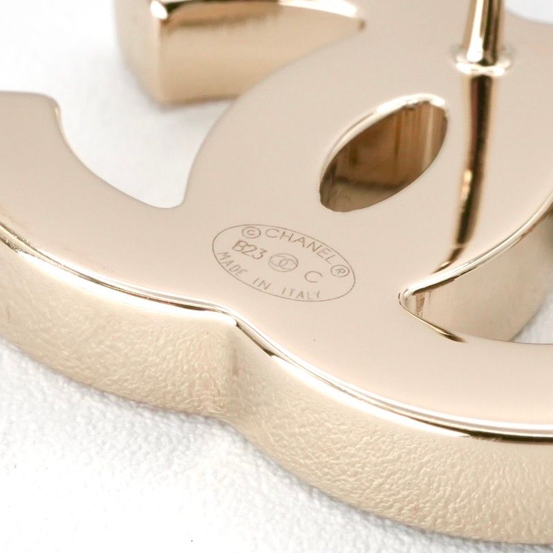 Chanel Earrings Earring Gold Black Pink Coco Mark Bicolor