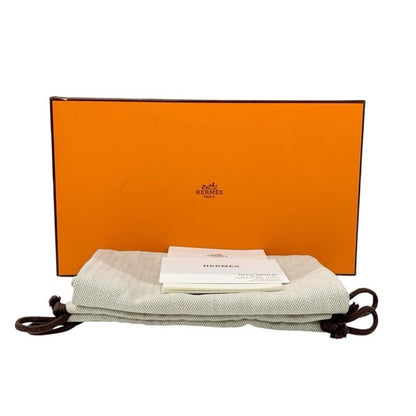 Hermes Oran Sandals Shoes Leather Black Flat Sandals Mules