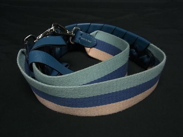 Fendi Canvas And Leather Shoulder Strap For Bag Shoulder Women Blue And Pink