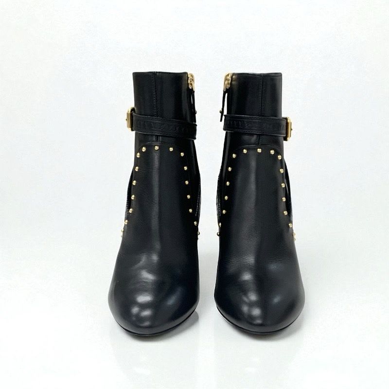 Louis Vuitton Silhouette Line Monogram Boots Short Shoes Leather Black