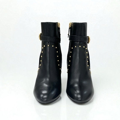 Louis Vuitton Silhouette Line Monogram Boots Short Shoes Leather Black