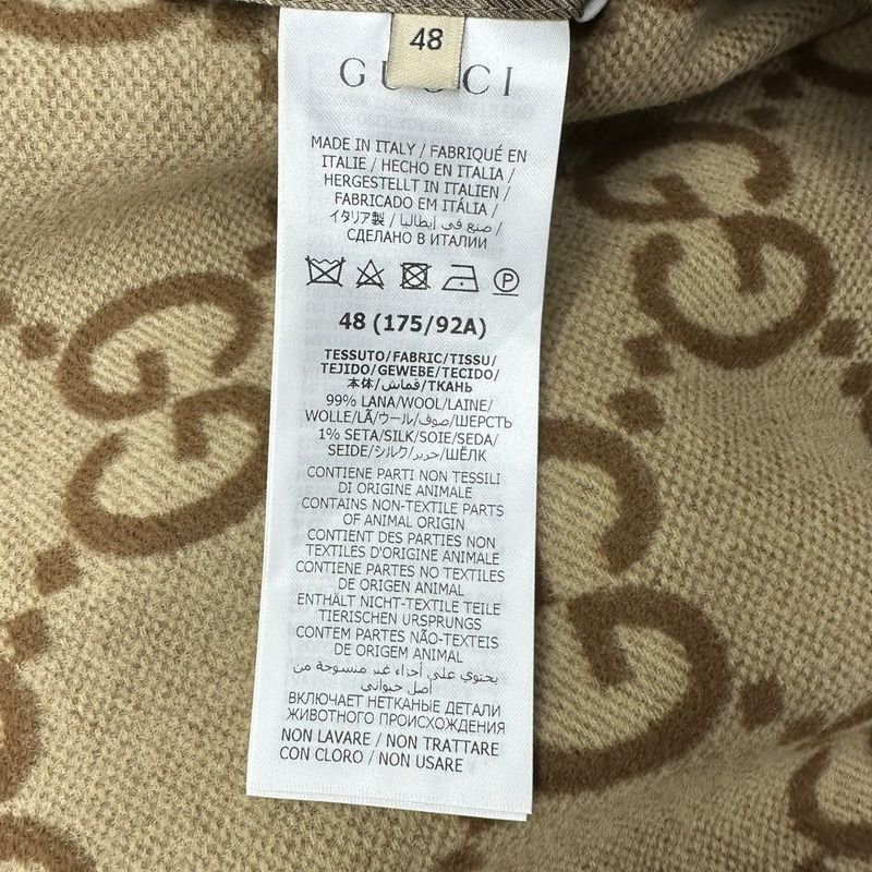 Gucci 22aw Jumbo GG Canvas Wool Car Coat 698708 Zait6 Jumbo GG Canvas Wool Car