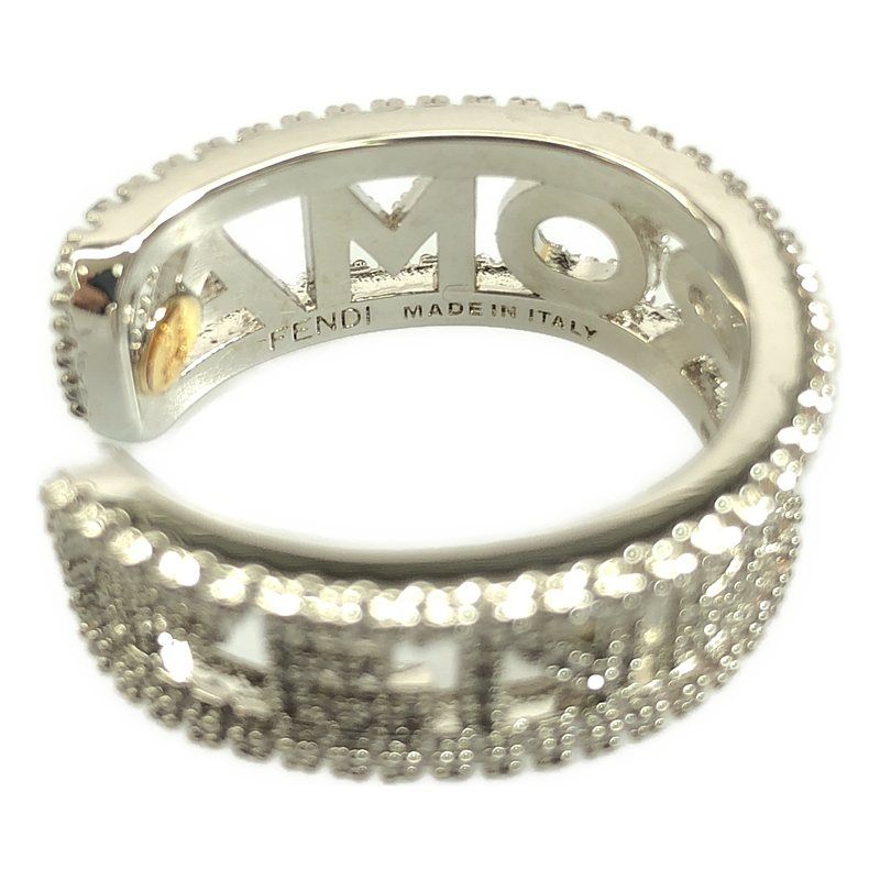 Fendi - Logo Pave Ring Rhinestone Ear Cuff - Silver - Women